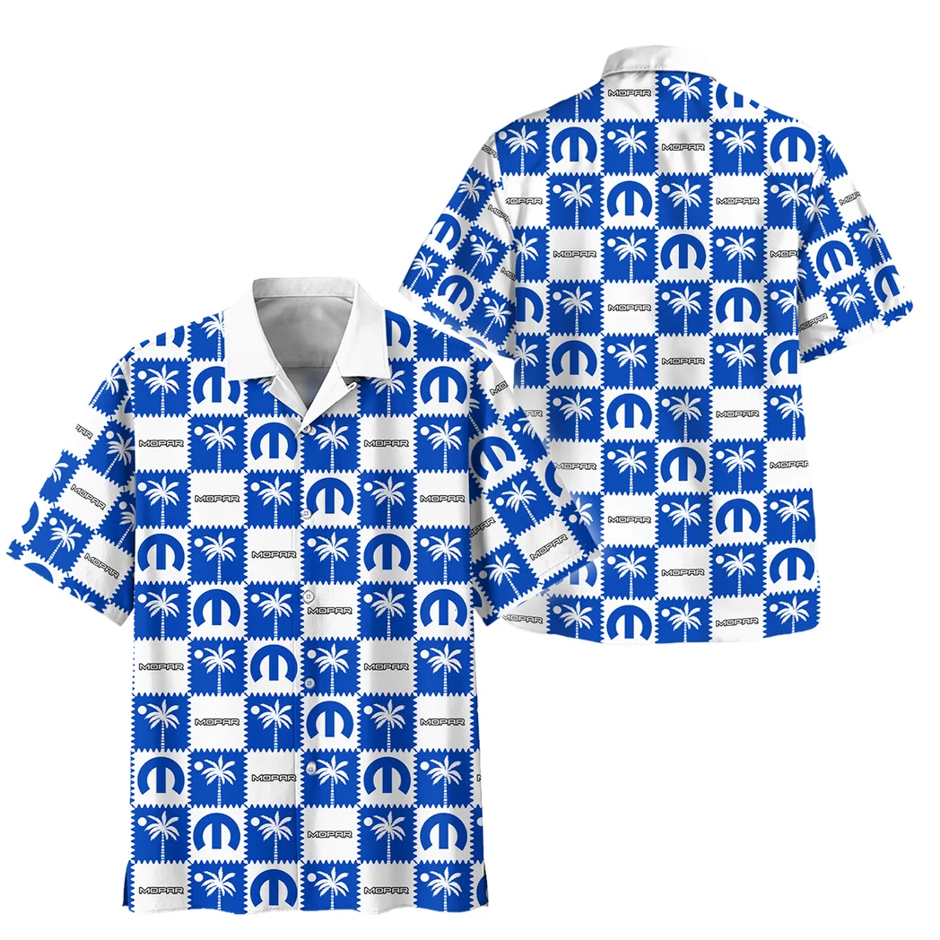 Mopar Hawaiian Shirt Logo Exclusive, Auto Fan Button Shirt HVN1540MO
