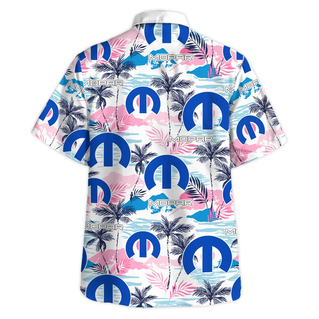 Mopar Hawaiian Shirt Logo Print, Gearhead Style Button Shirt HVN1538MO