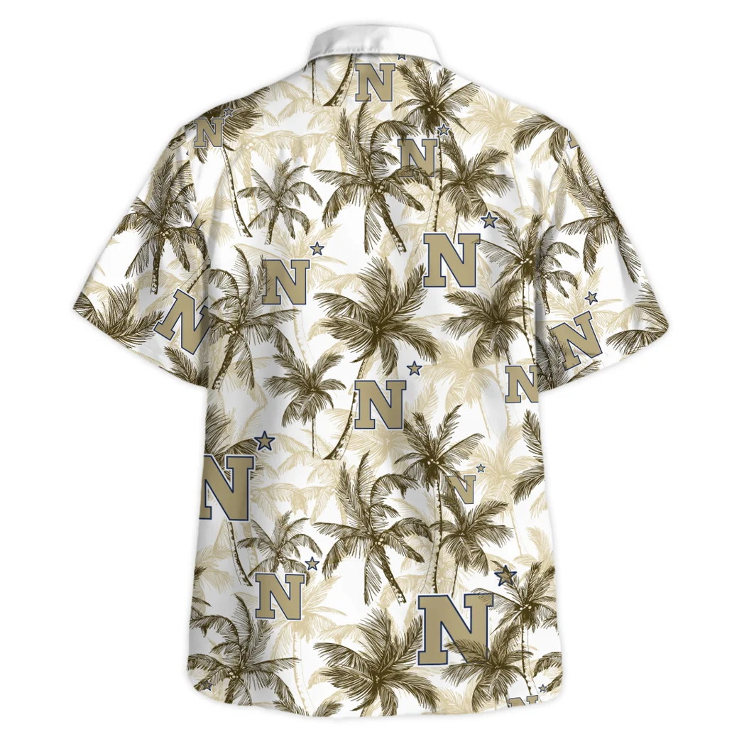 Navy Midshipmen Hawaiian Shirt Logo Print, Fan Lifestyle Button Shirt HVN1468NM