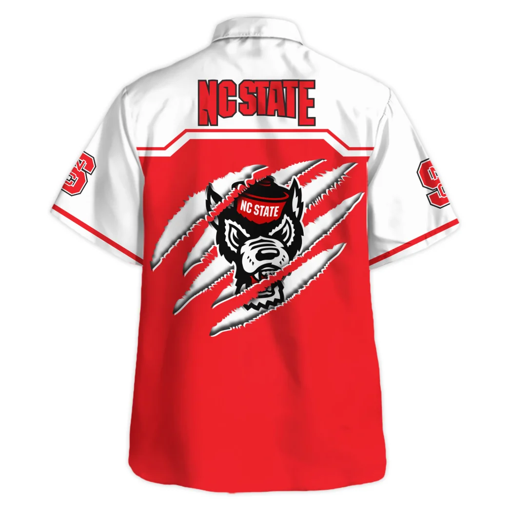 NC State Wolfpack Hawaiian Shirt Logo Print, Fan Vibe Button Shirt HVN1469NC