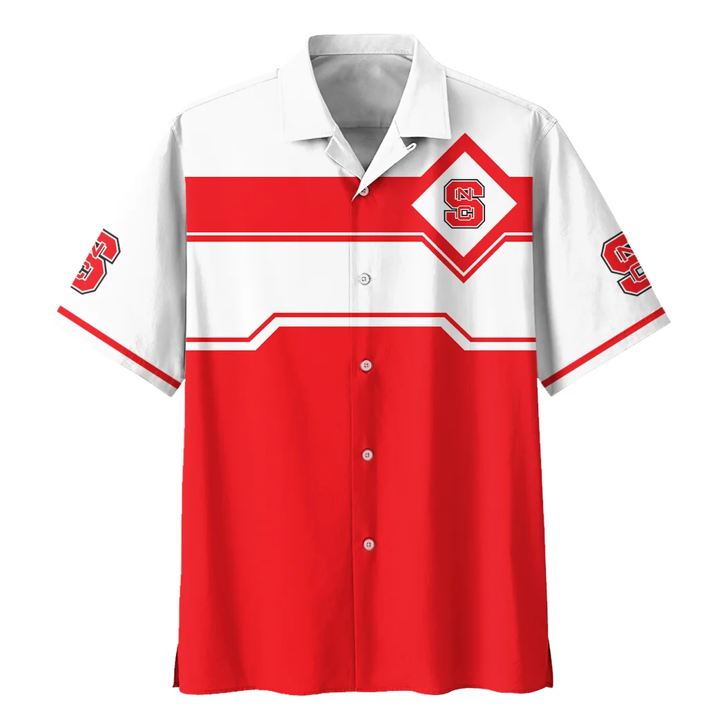NC State Wolfpack Hawaiian Shirt Logo Print, Fan Vibe Button Shirt HVN1469NC