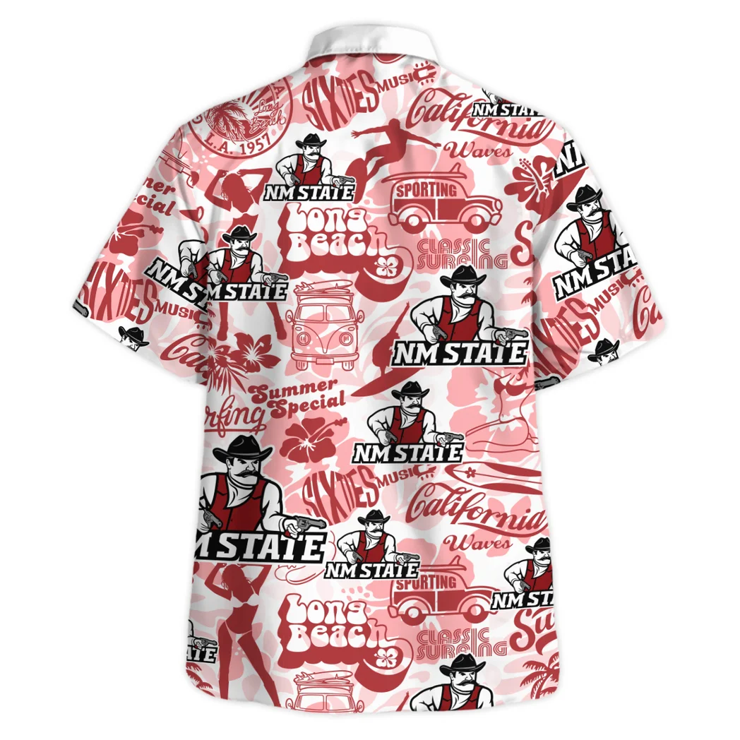New Mexico State Aggies Hawaiian Shirt Logo Print, Classic Fan Button Shirt HVN1467NM