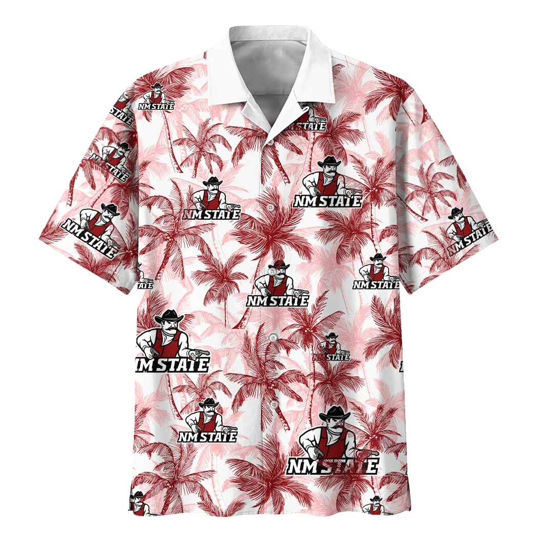 New Mexico State Aggies Hawaiian Shirt Logo Print, True Supporter Button Shirt HVN1468NM