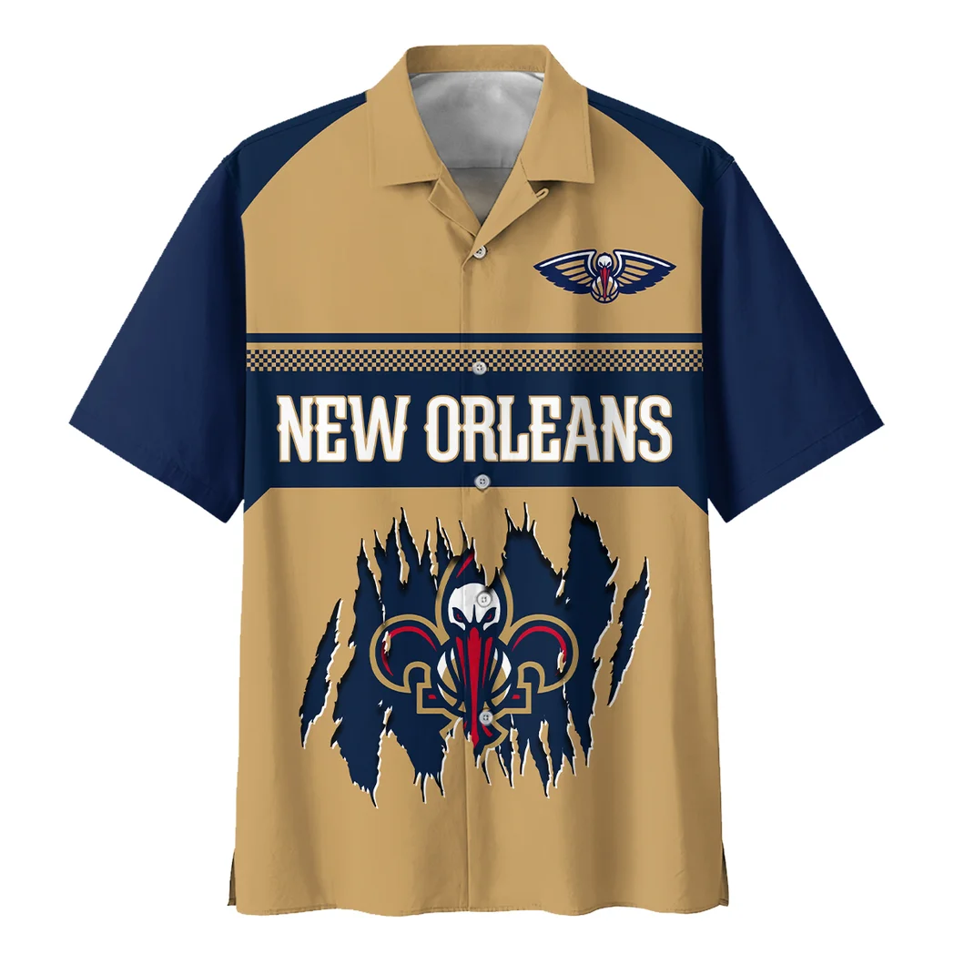 New Orleans Pelicans Hawaiian Shirt Logo Print, Everyday Spirit Button Shirt HVN1528NOP
