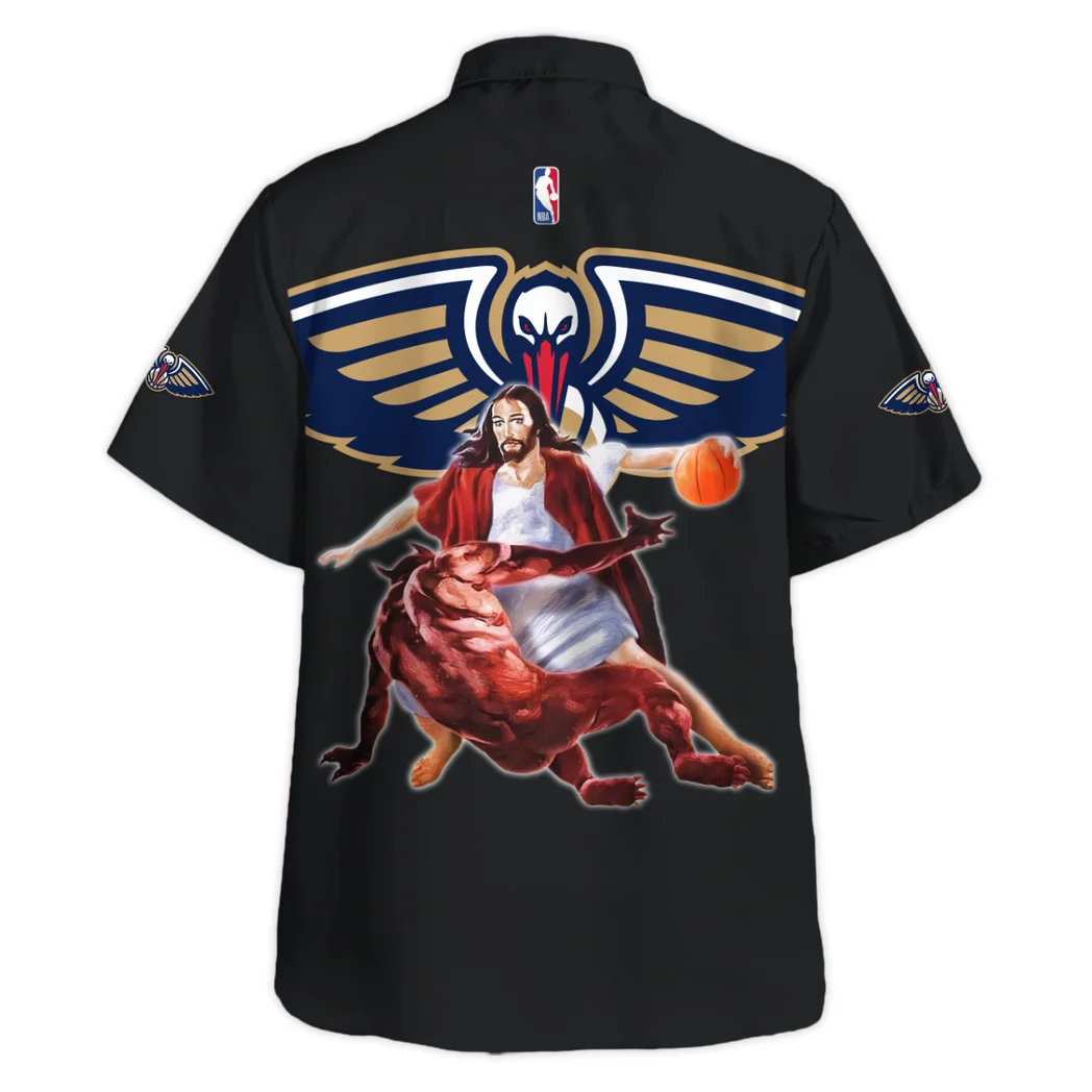 New Orleans Pelicans Hawaiian Shirt Logo Print, Fan Vibe Button Shirt HVN1532NOP