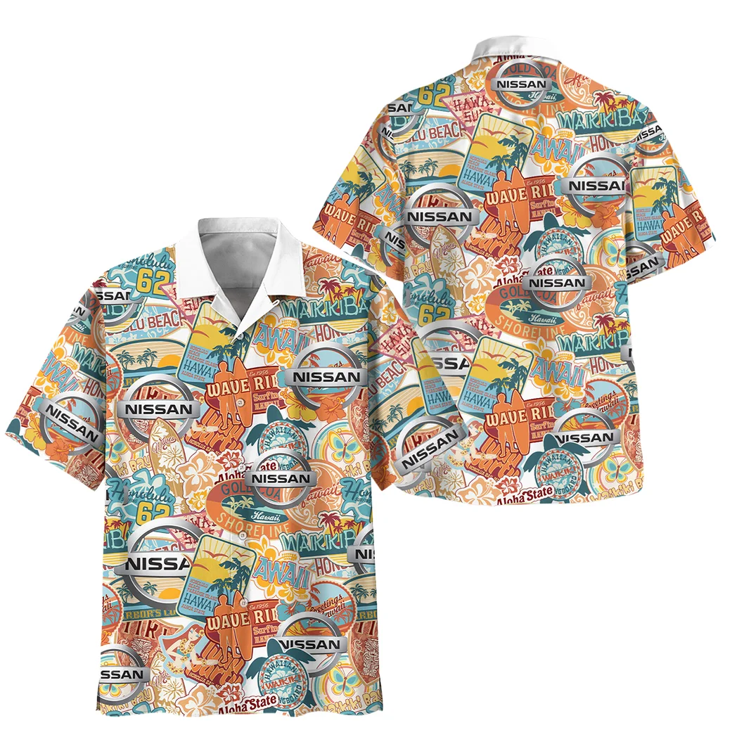 Nissan Hawaiian Shirt Exclusive Logo, Performance Gear Button Shirt HVN1539NI