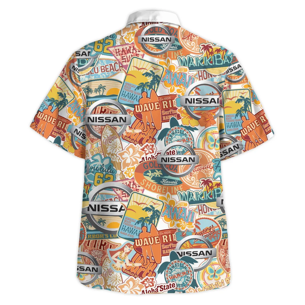 Nissan Hawaiian Shirt Exclusive Logo, Performance Gear Button Shirt HVN1539NI