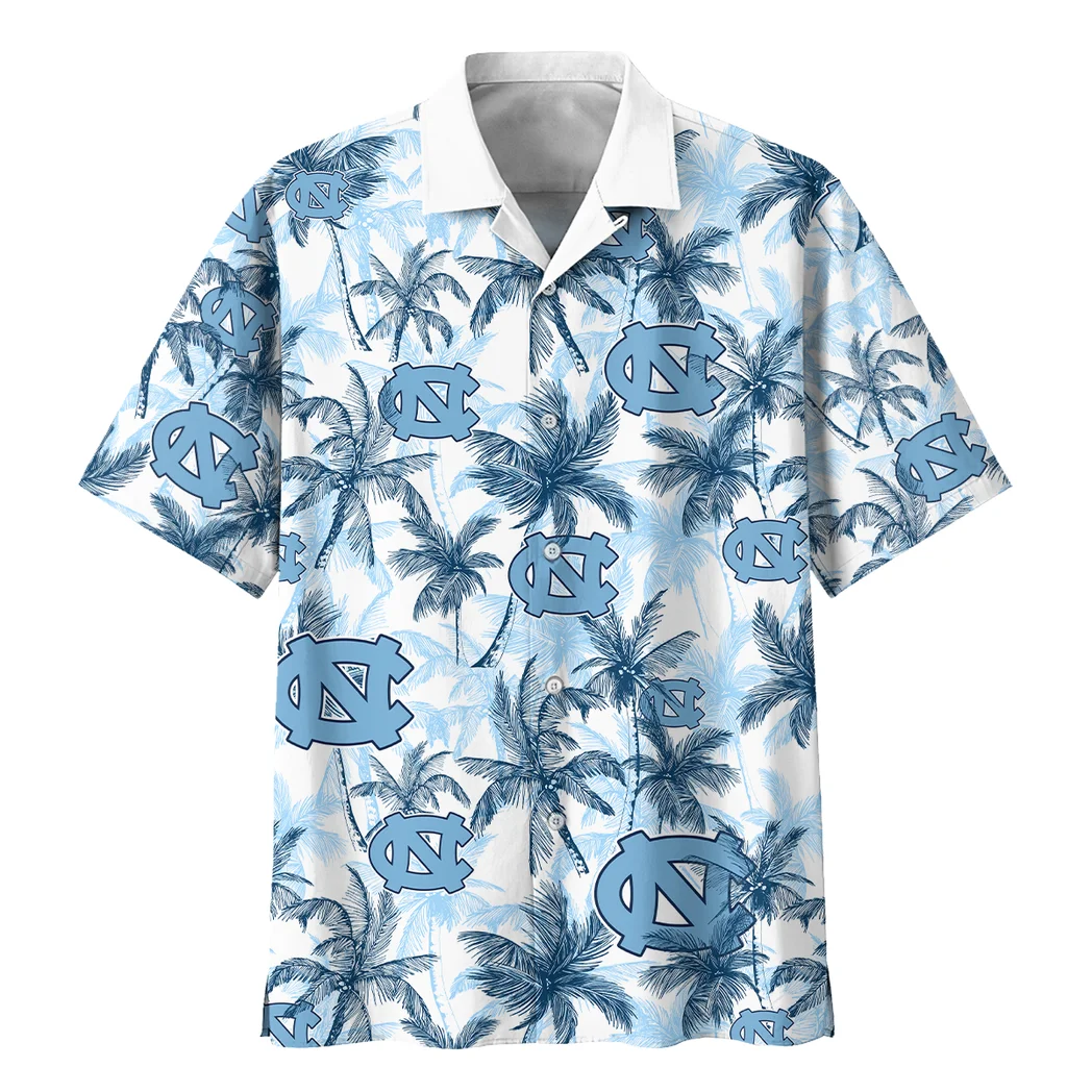 North Carolina Tar Heels Hawaiian Shirt Logo Print, Bold Supporter Button Shirt HVN1468NC