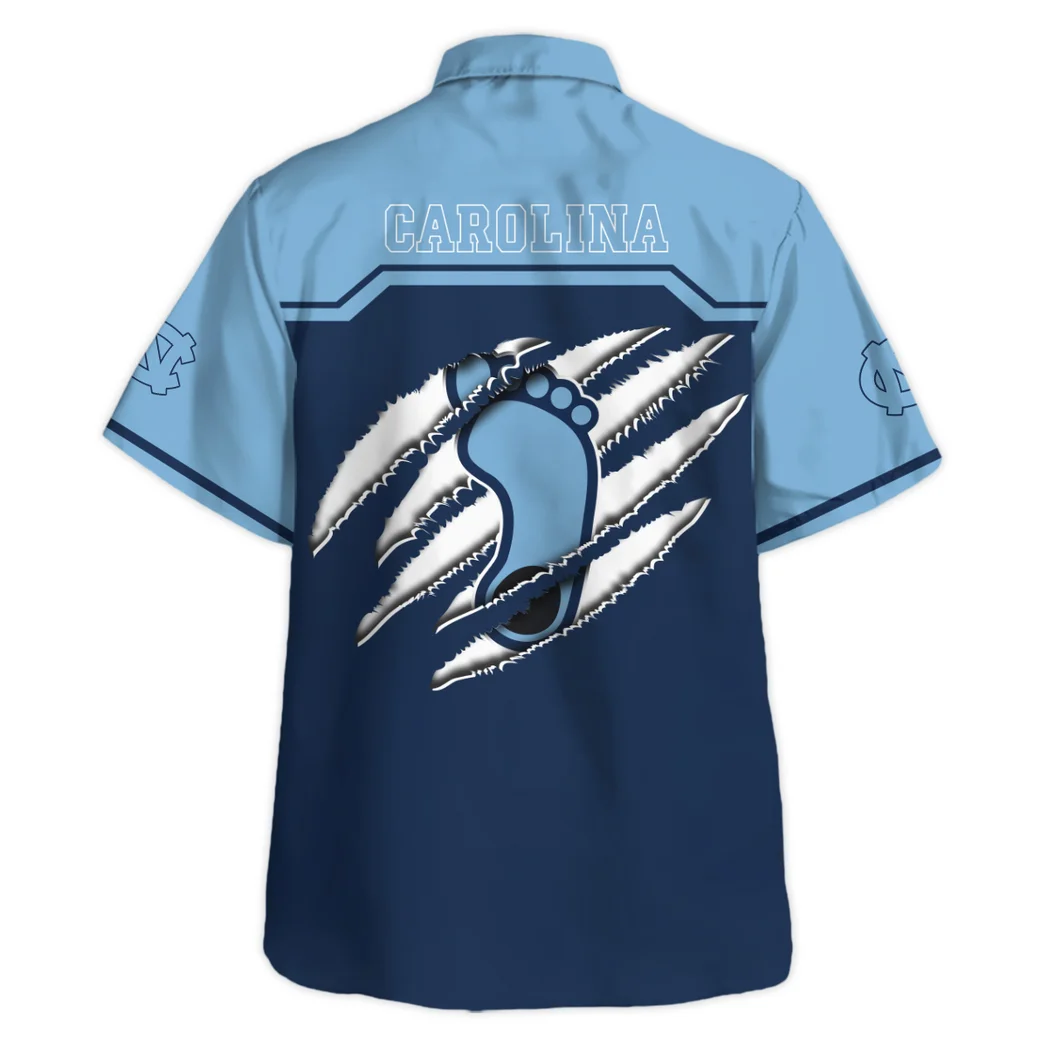 North Carolina Tar Heels Hawaiian Shirt Logo Print, Tropical Supporter Button Shirt HVN1469NC