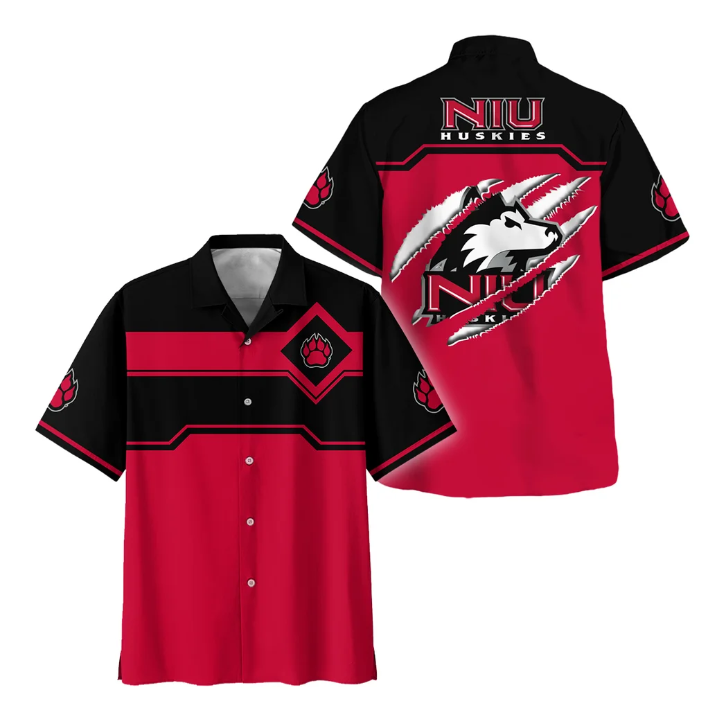 Northern Illinois Huskies Hawaiian Shirt Logo Print, Summer Spirit Button Shirt HVN1469NI