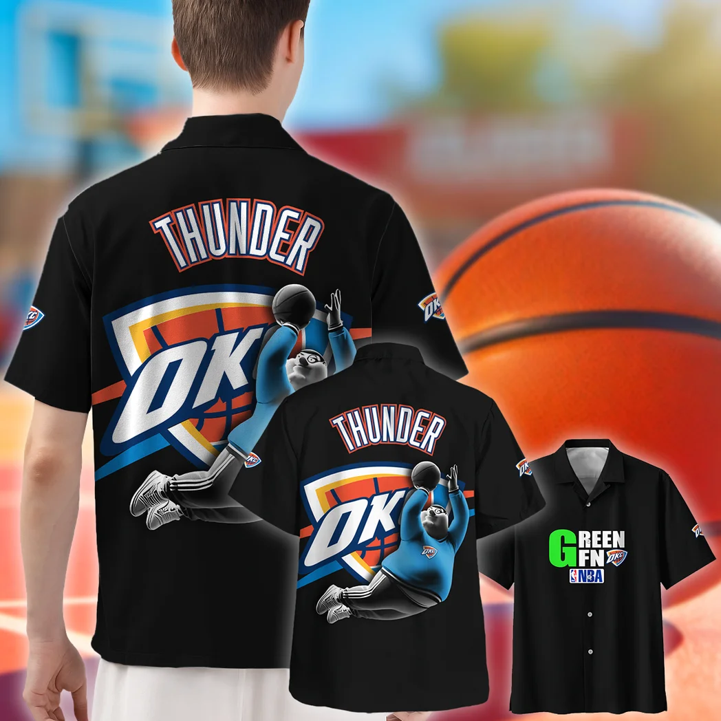 Oklahoma City Thunder Hawaiian Shirt Exclusive Logo, Stadium Energy Button Shirt HVN1530OCT