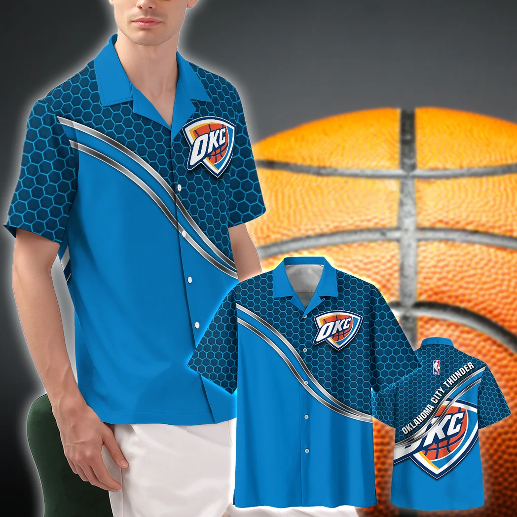 Oklahoma City Thunder Hawaiian Shirt Fan Edition Design, Stadium Energy Button Shirt HVN1577OCT