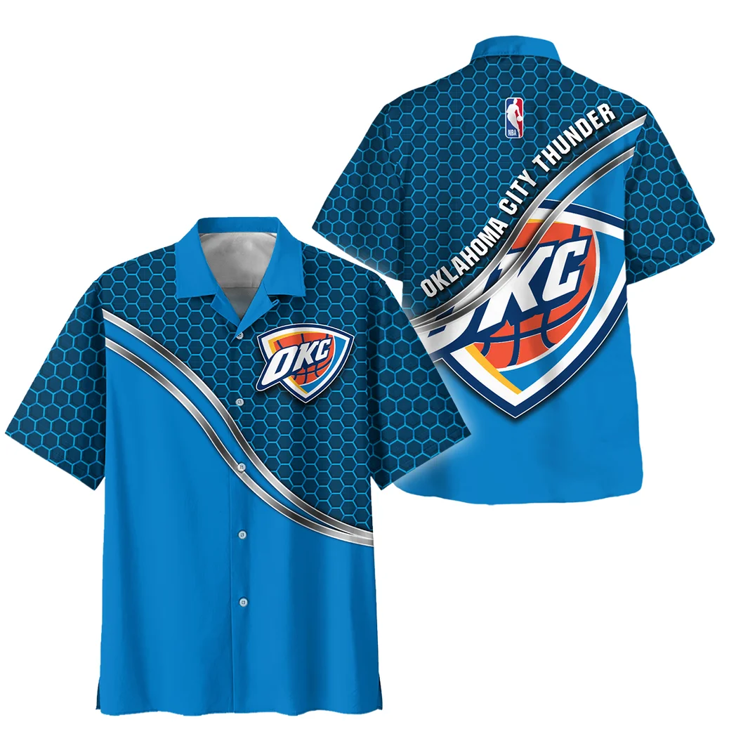 Oklahoma City Thunder Hawaiian Shirt Fan Edition Design, Stadium Energy Button Shirt HVN1577OCT