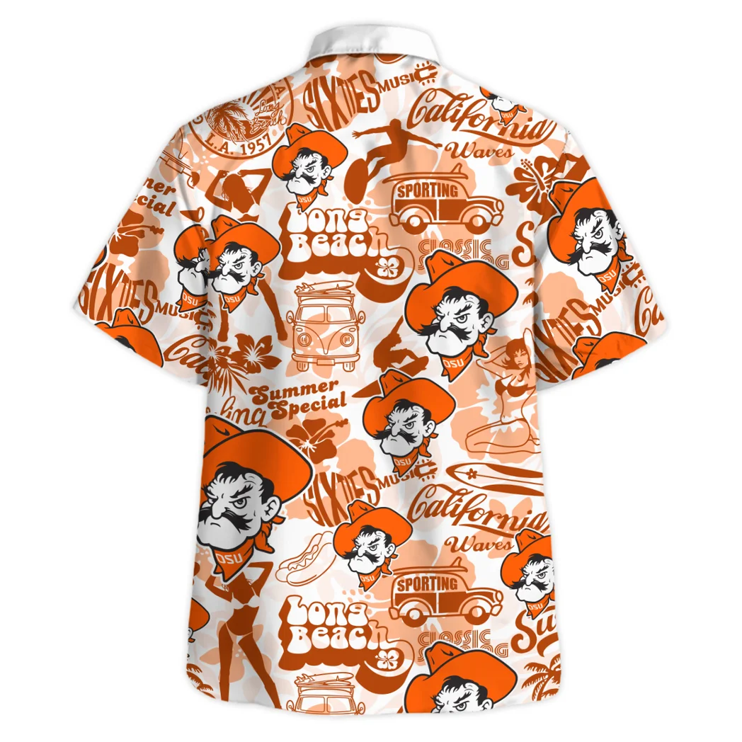 Oklahoma State Cowboys Hawaiian Shirt Logo Print, Tropical Match Day Shirt HVN1467OS
