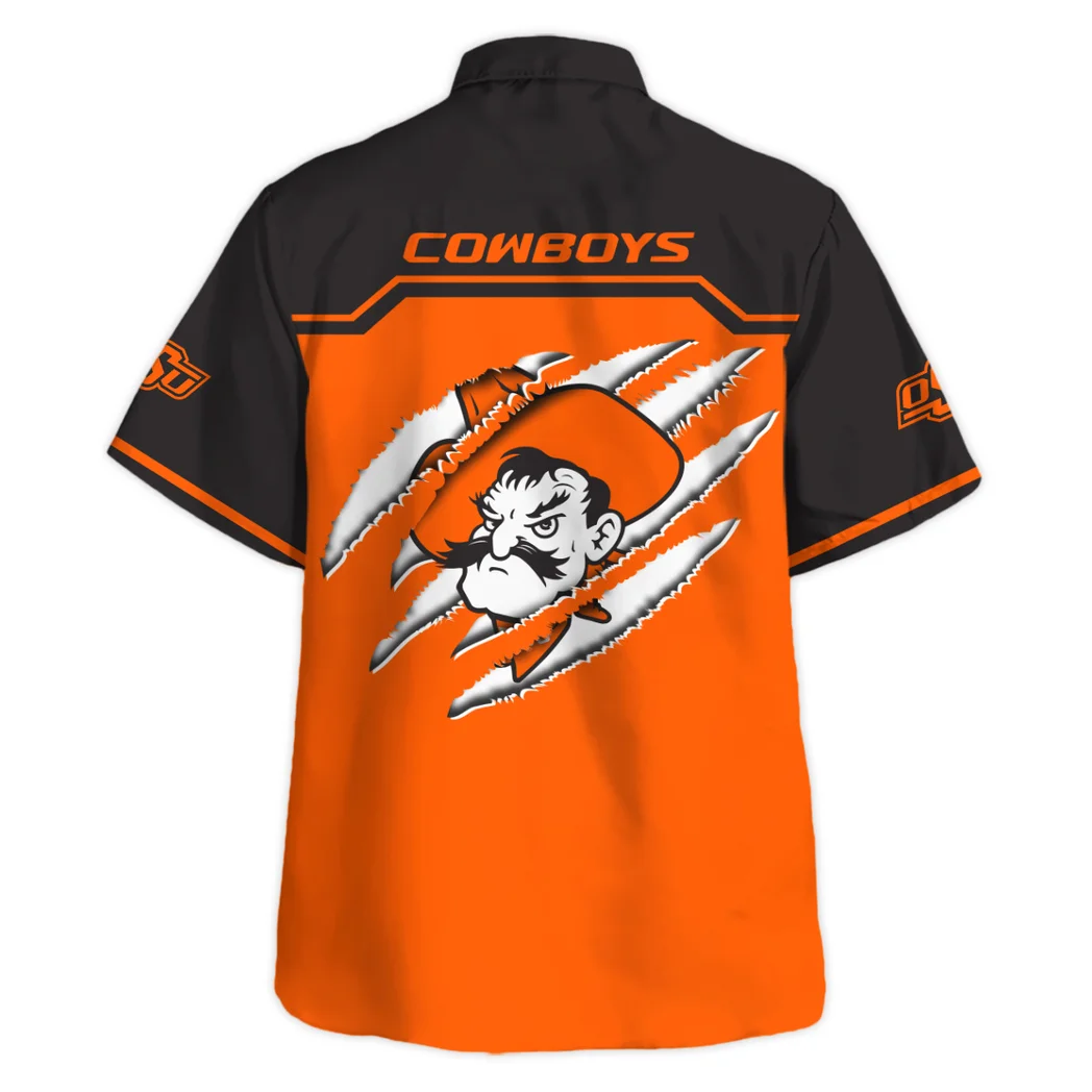 Oklahoma State Cowboys Hawaiian Shirt Logo Print, Victory Spirit Button Shirt HVN1469OS