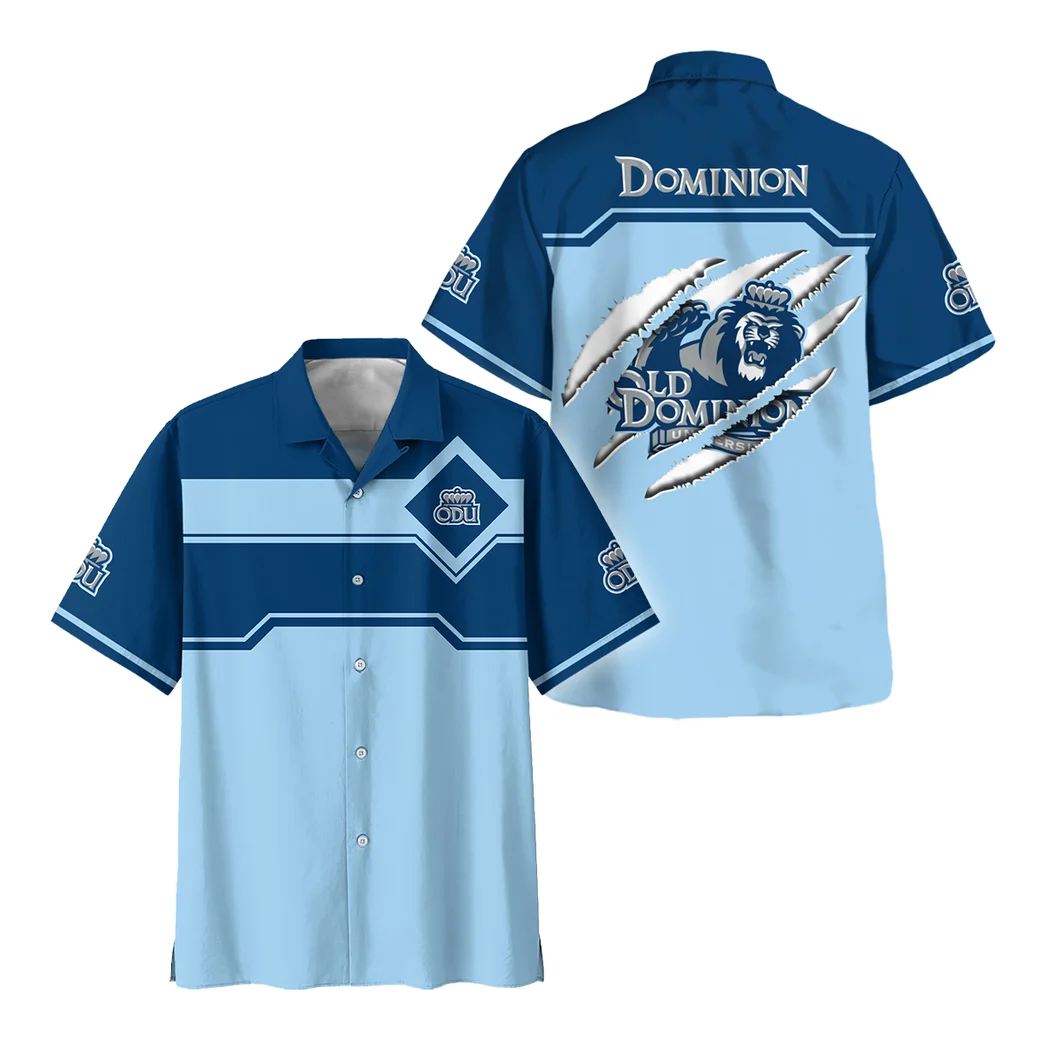 Old Dominion Monarchs Hawaiian Shirt Logo Print, Everyday Fan Button Shirt HVN1469OD