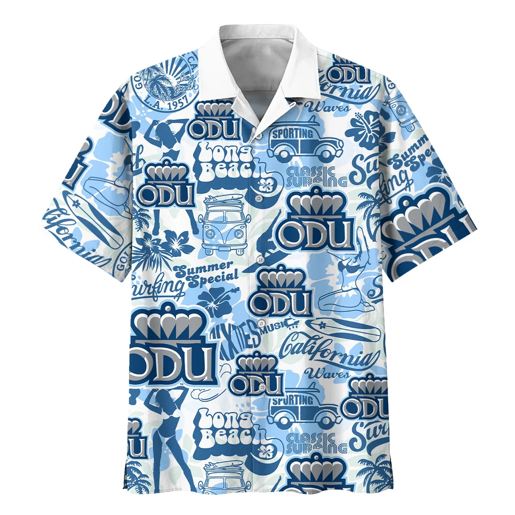 Old Dominion Monarchs Hawaiian Shirt Logo Print, Sport Culture Button Shirt HVN1467OD