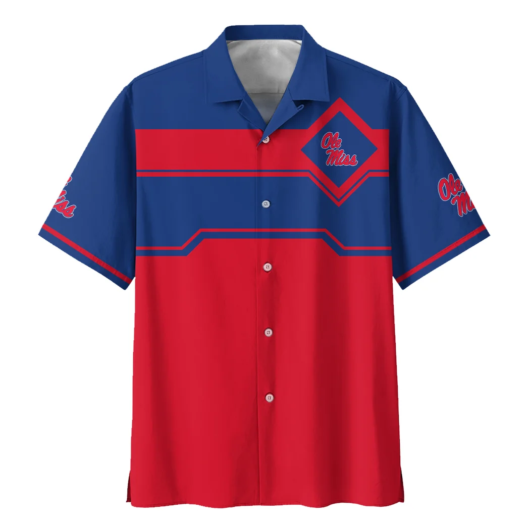 Ole Miss Rebels Hawaiian Shirt Logo Print, Fan Vibe Button Shirt HVN1469OM