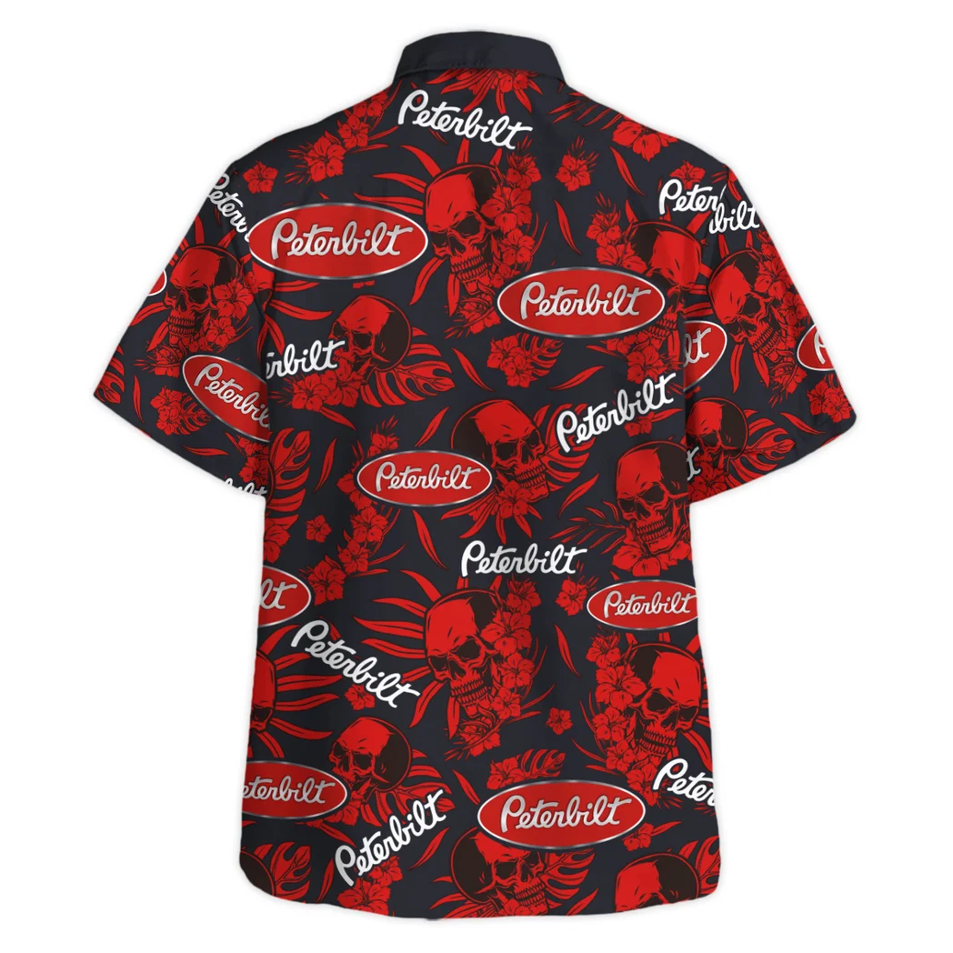 Peterbilt Hawaiian Shirt Skull Design, Road Life Button Shirt HVN1535PE