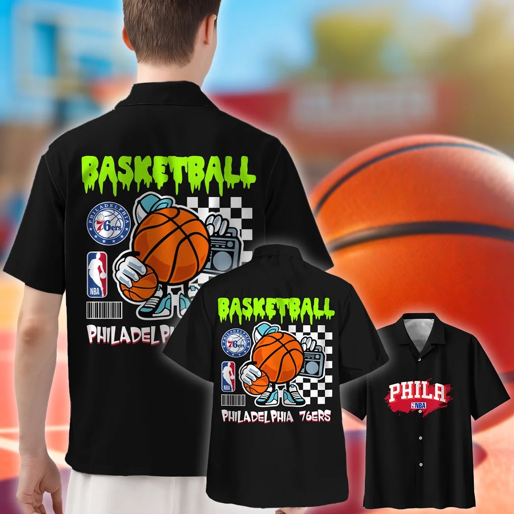 Philadelphia 76ers Hawaiian Shirt Exclusive Logo, Fan Vibe Button Shirt HVN1531PH