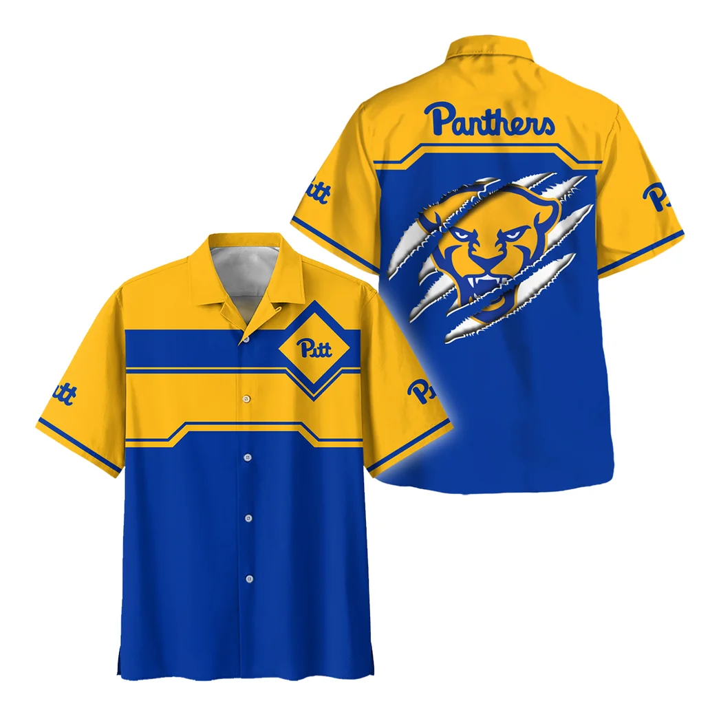 Pittsburgh Panthers Hawaiian Shirt Logo Print, Summer Spirit Button Shirt HVN1469PP