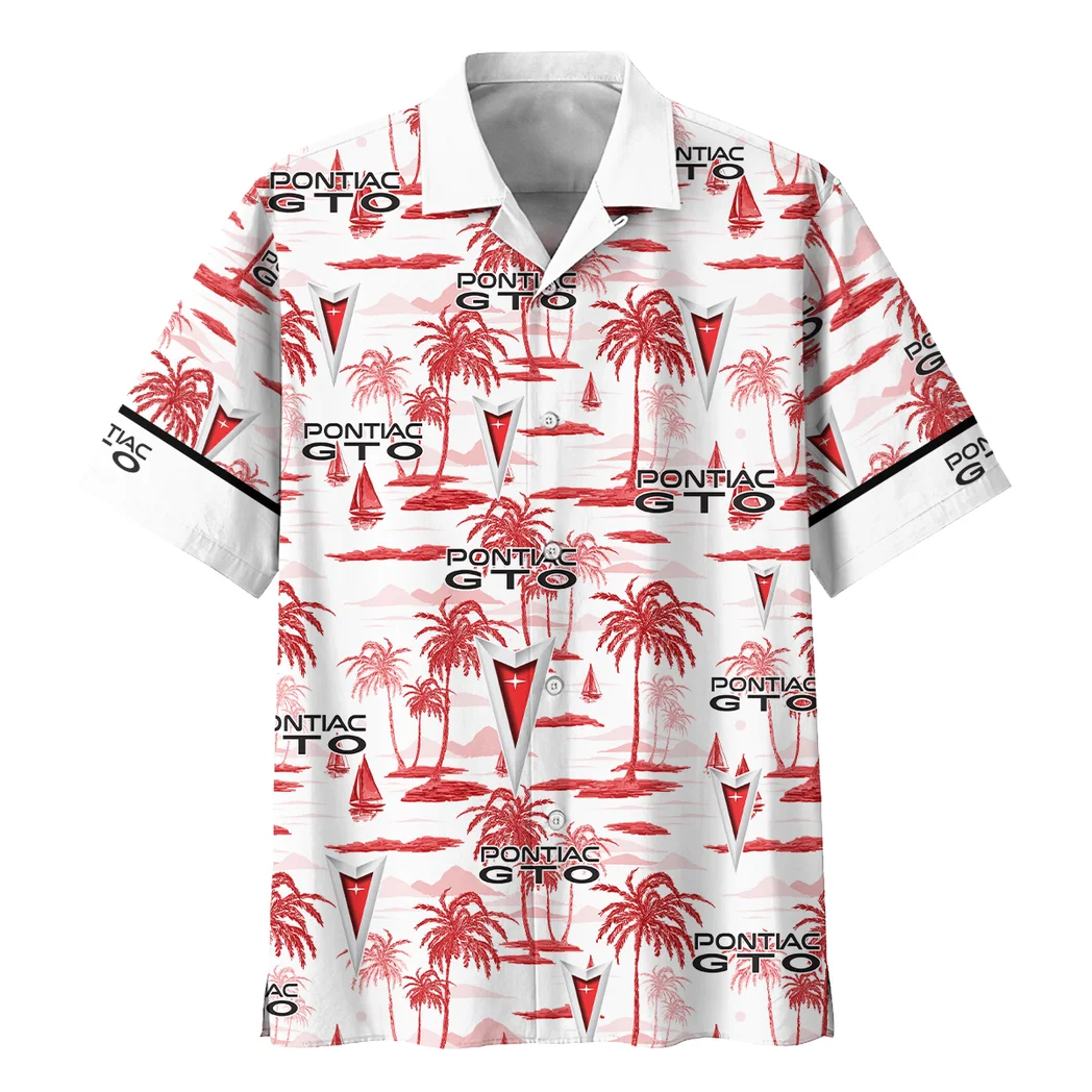 Pontiac Gto Hawaiian Shirt Exclusive Logo, Hot Rod Button Shirt HVN1534PG