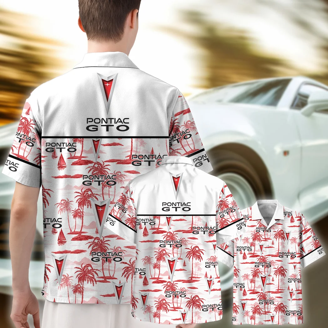 Pontiac Gto Hawaiian Shirt Exclusive Logo, Hot Rod Button Shirt HVN1534PG