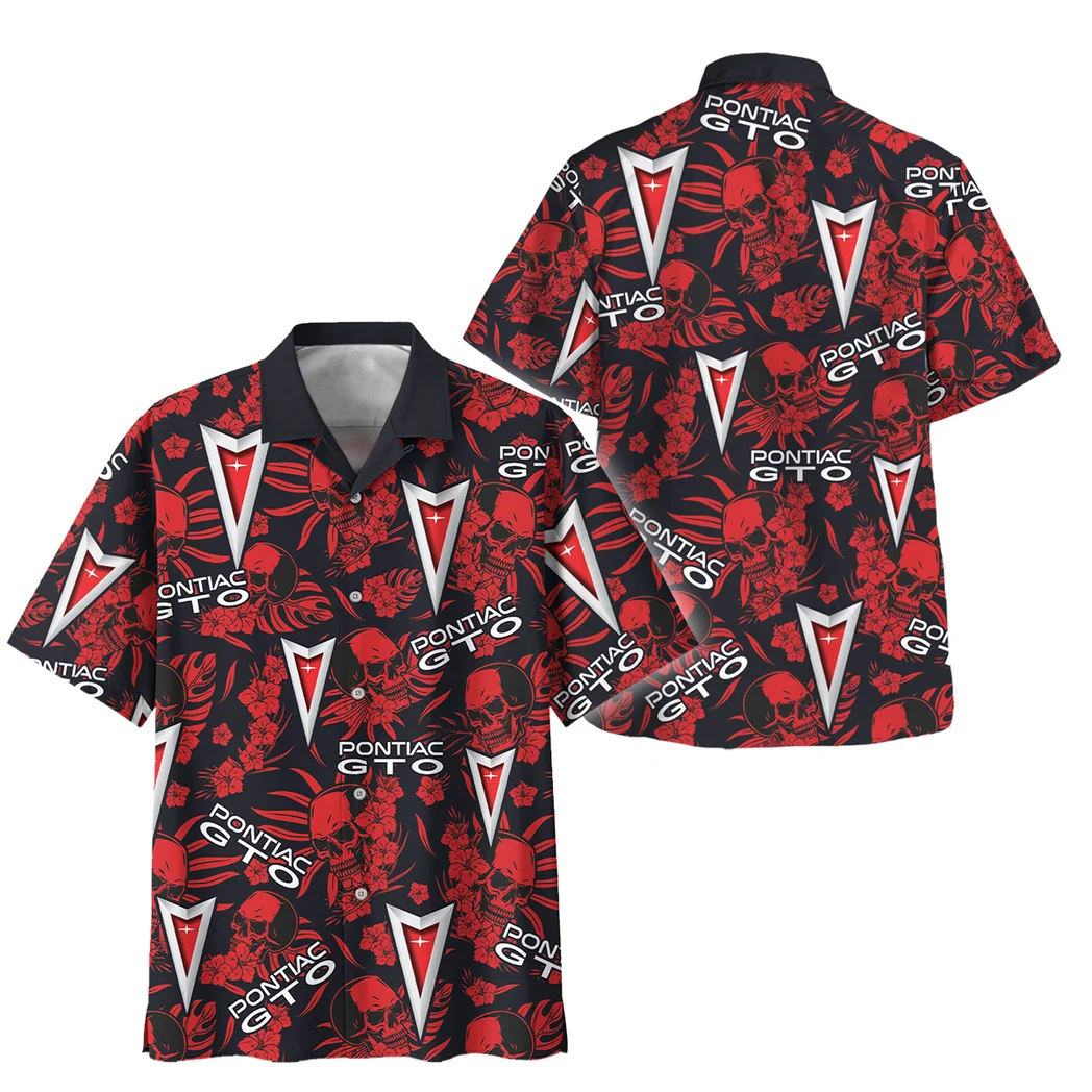 Pontiac Gto Hawaiian Shirt Skull Design, Motor Culture Button Shirt HVN1535PG