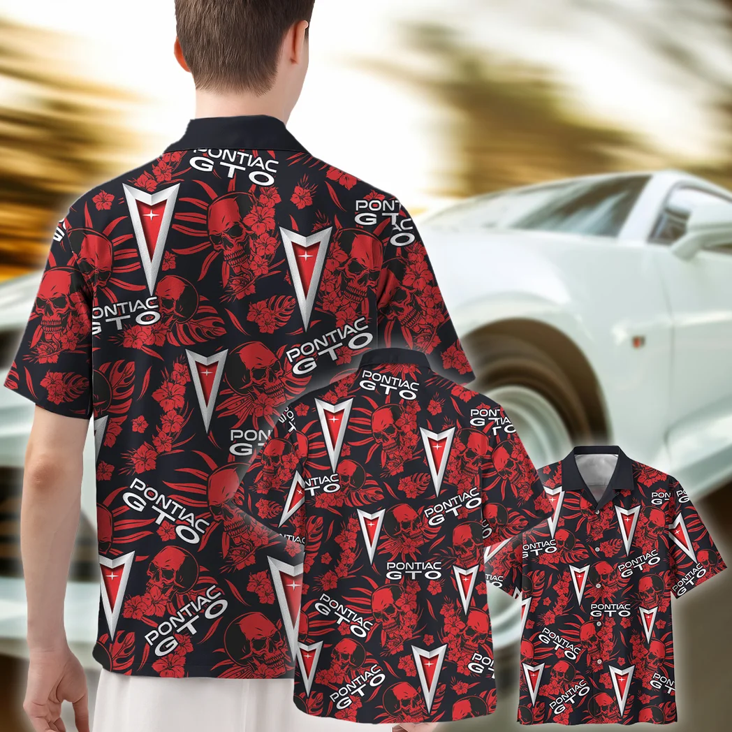 Pontiac Gto Hawaiian Shirt Skull Design, Motor Culture Button Shirt HVN1535PG
