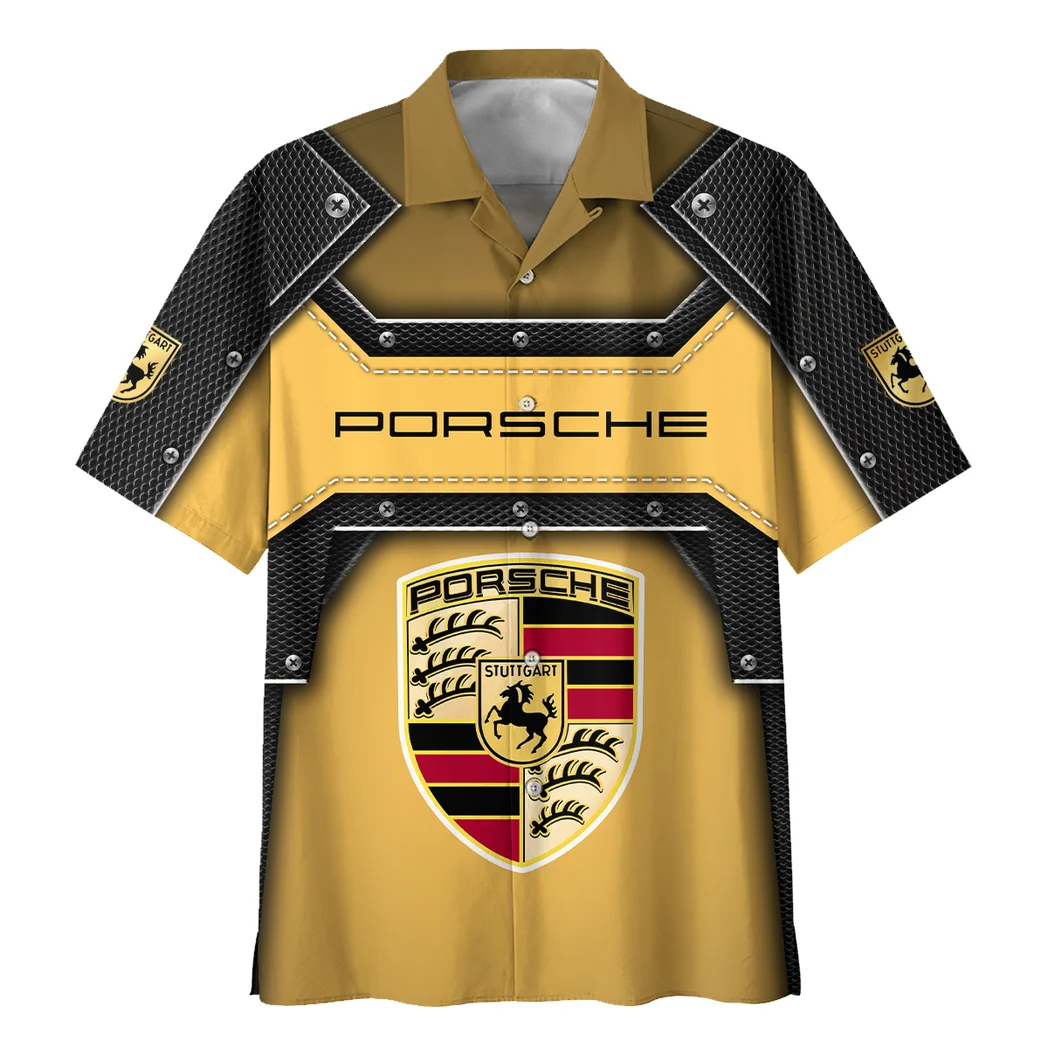 Porsche Hawaiian Shirt, Chrome Wave Button Shirt HVN1401PO