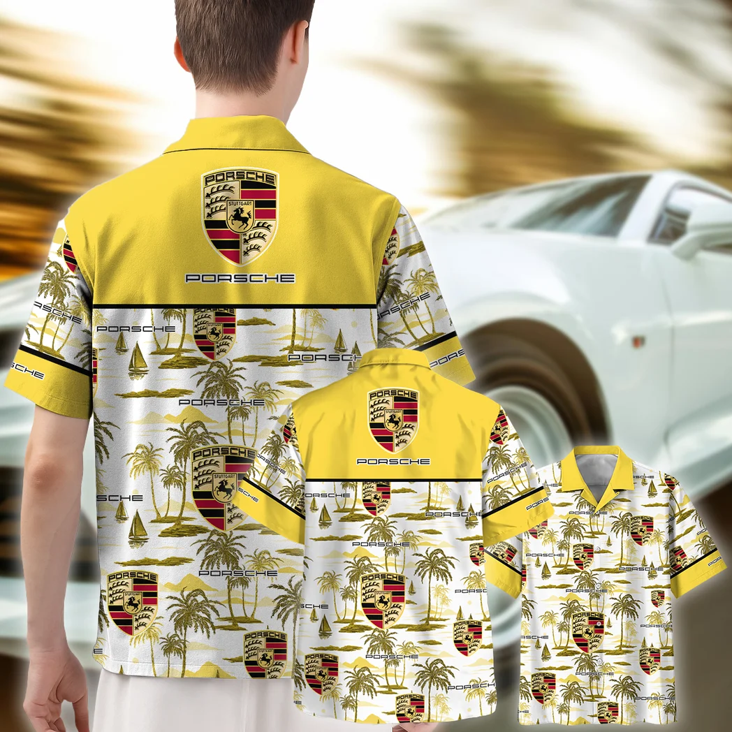Porsche Hawaiian Shirt Exclusive Logo, Bold Driver Button Shirt HVN1534PO