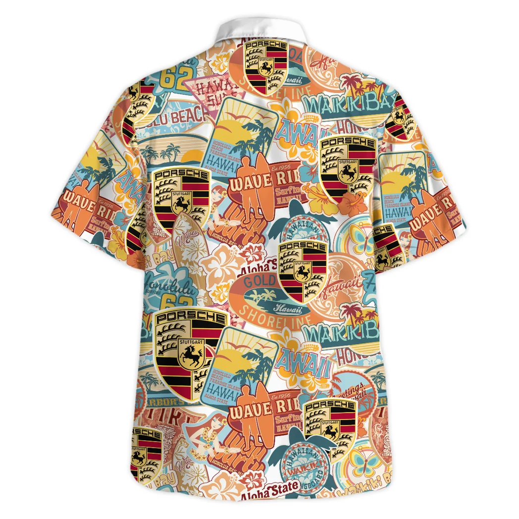 Porsche Hawaiian Shirt Exclusive Logo, Performance Gear Button Shirt HVN1539PO