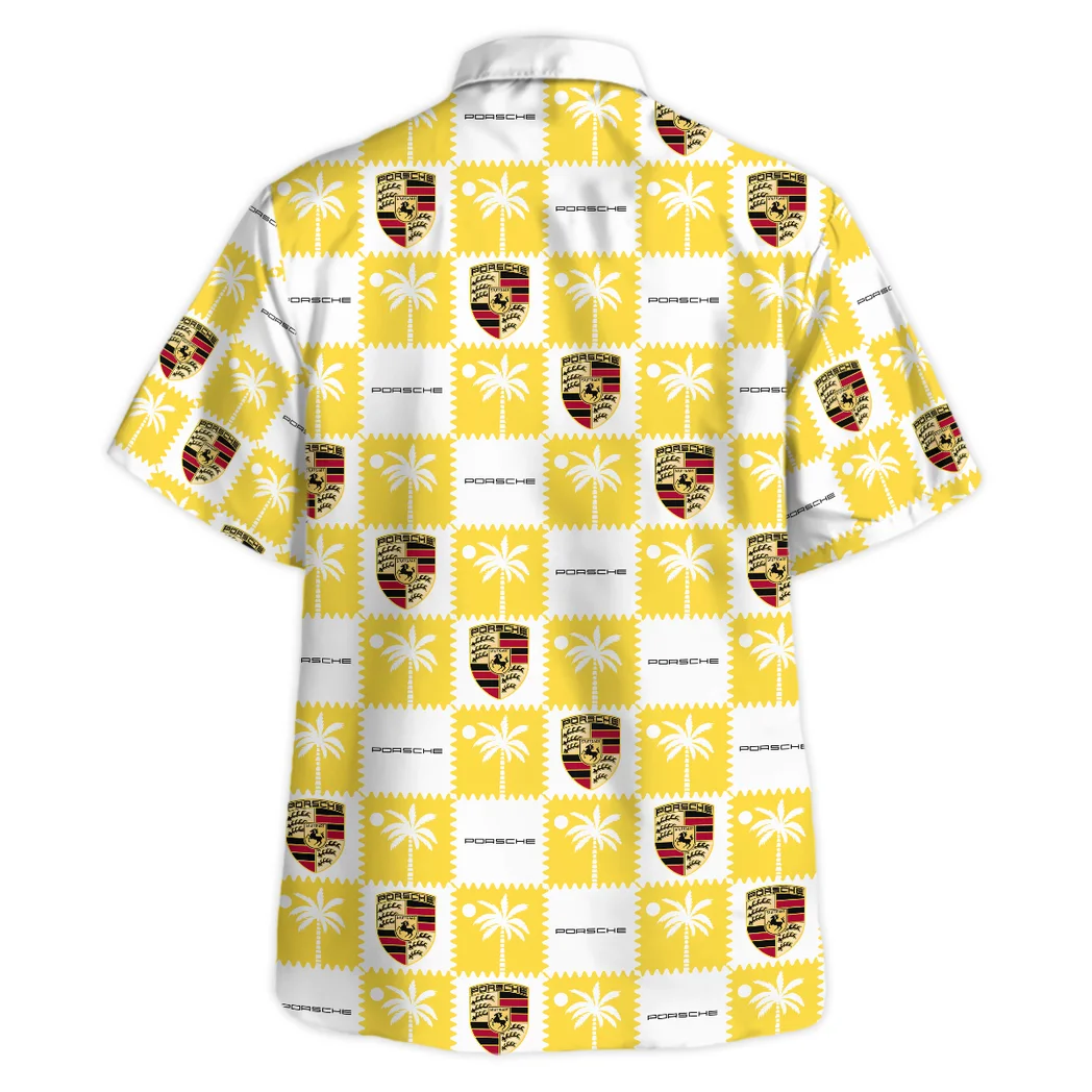 Porsche Hawaiian Shirt Logo Exclusive, Highway Cruise Button Shirt HVN1540PO