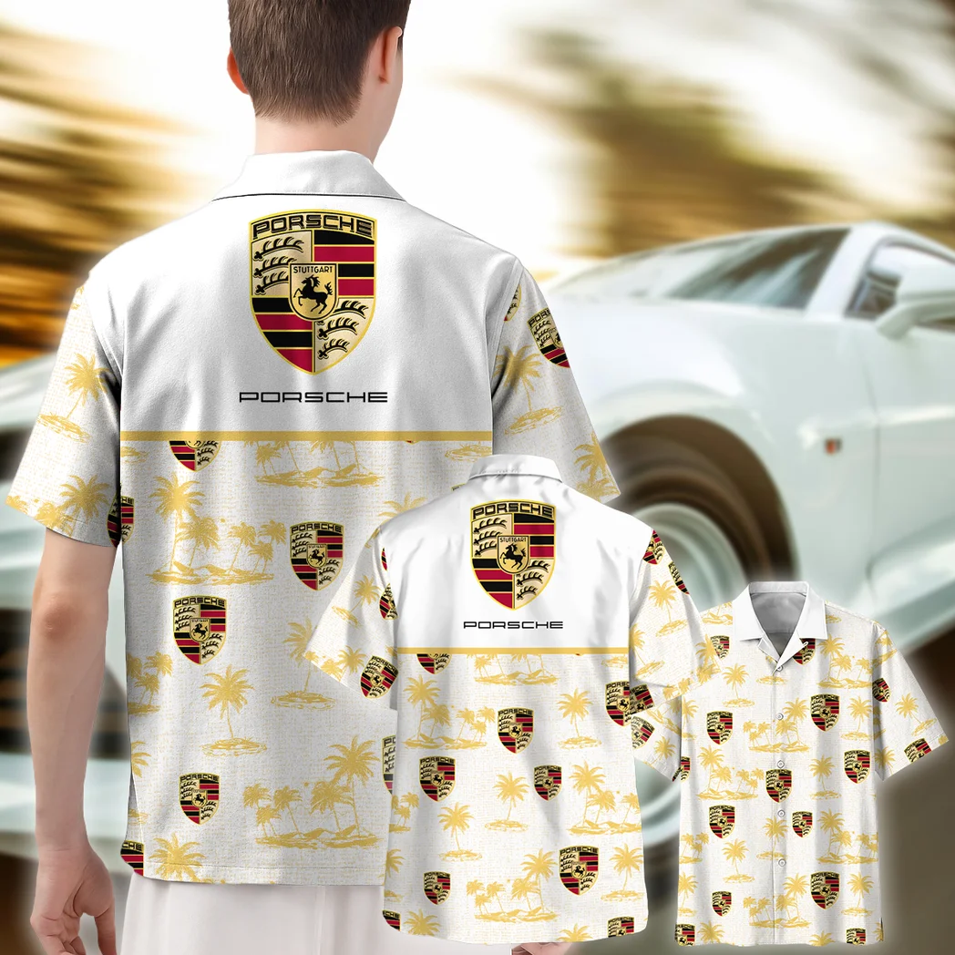 Porsche Hawaiian Shirt Tropical Style, Street Racer Button Shirt HVN1536PO