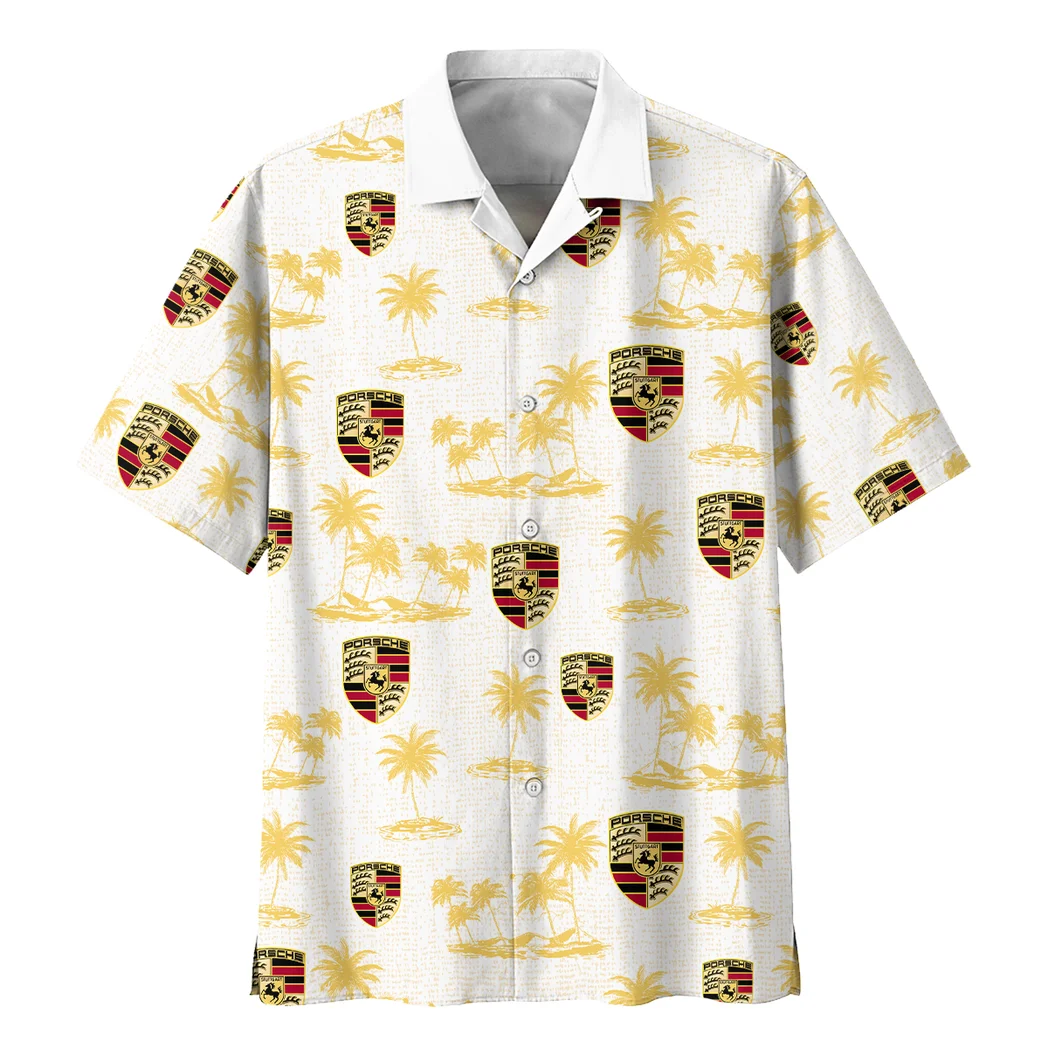 Porsche Hawaiian Shirt Tropical Style, Street Racer Button Shirt HVN1536PO