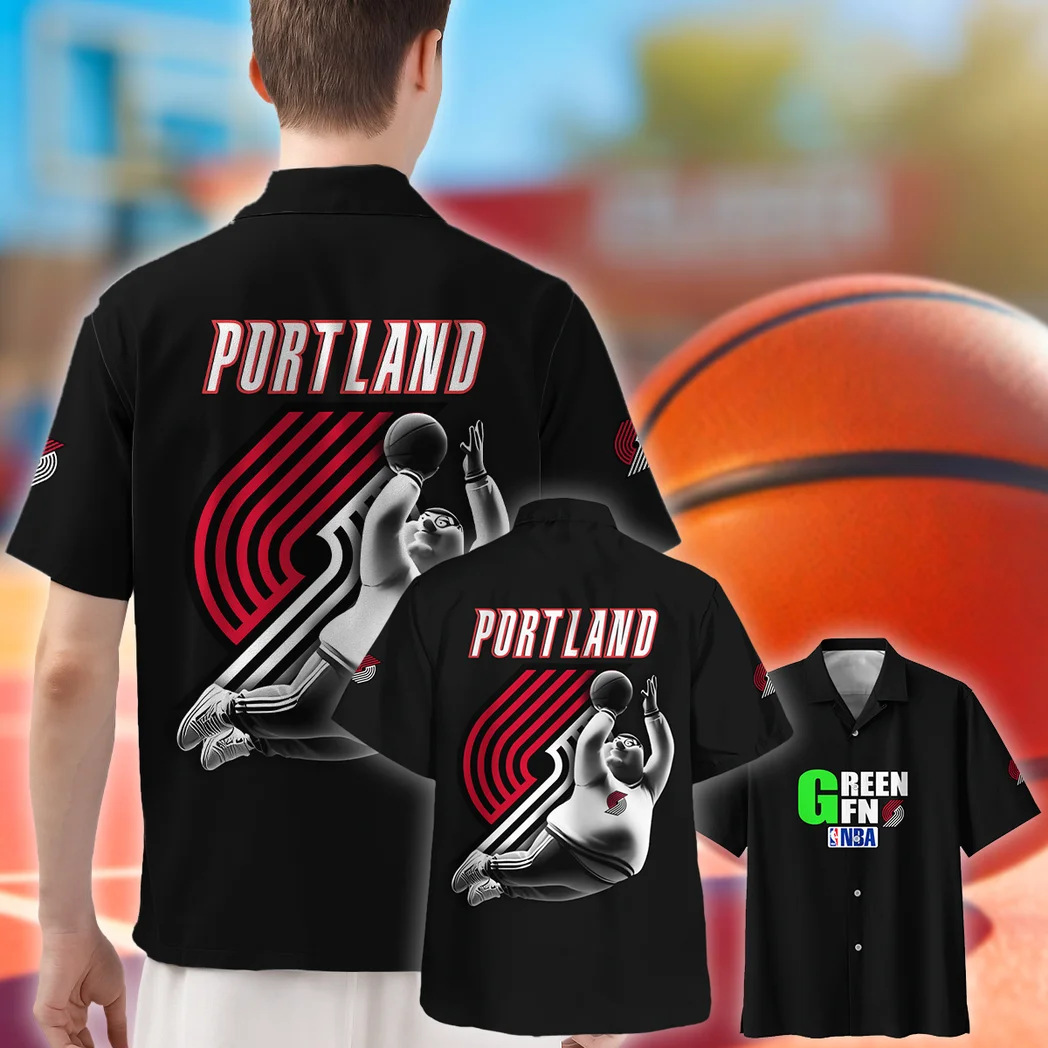 Portland Trail Blazers Hawaiian Shirt Exclusive Logo, Fan Pride Button Shirt HVN1530PTB