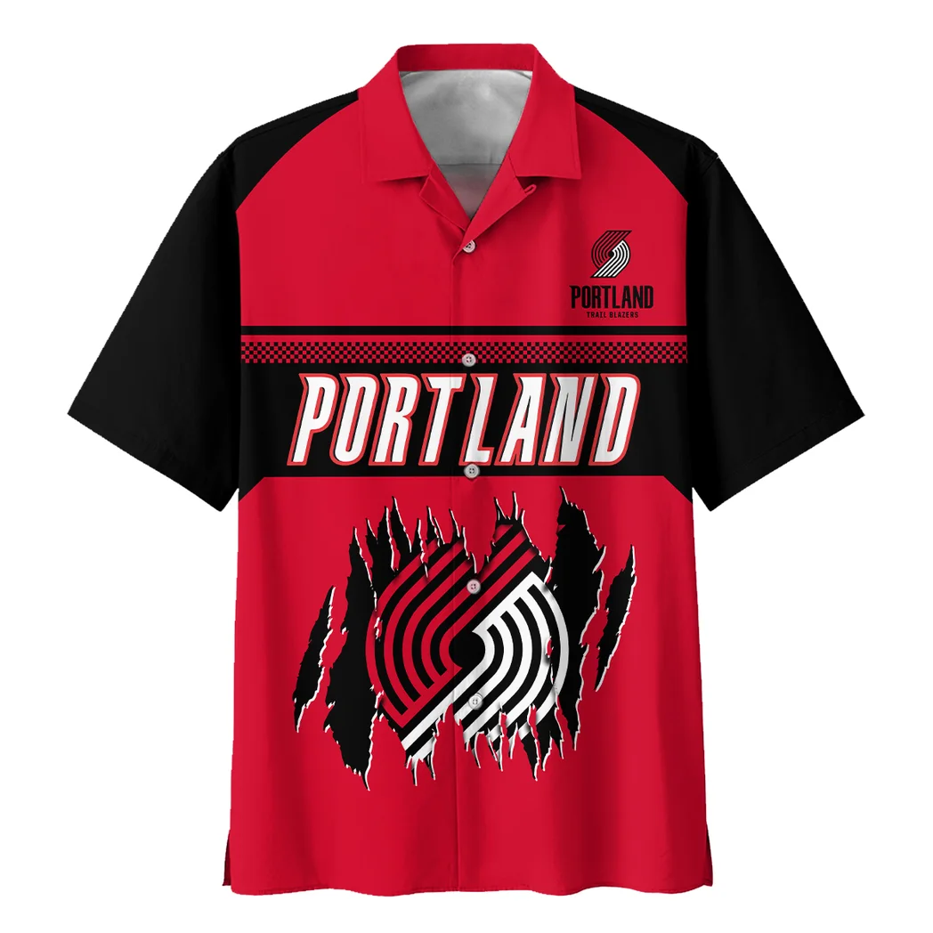 Portland Trail Blazers Hawaiian Shirt Logo Print, Everyday Fan Button Shirt HVN1528PTB