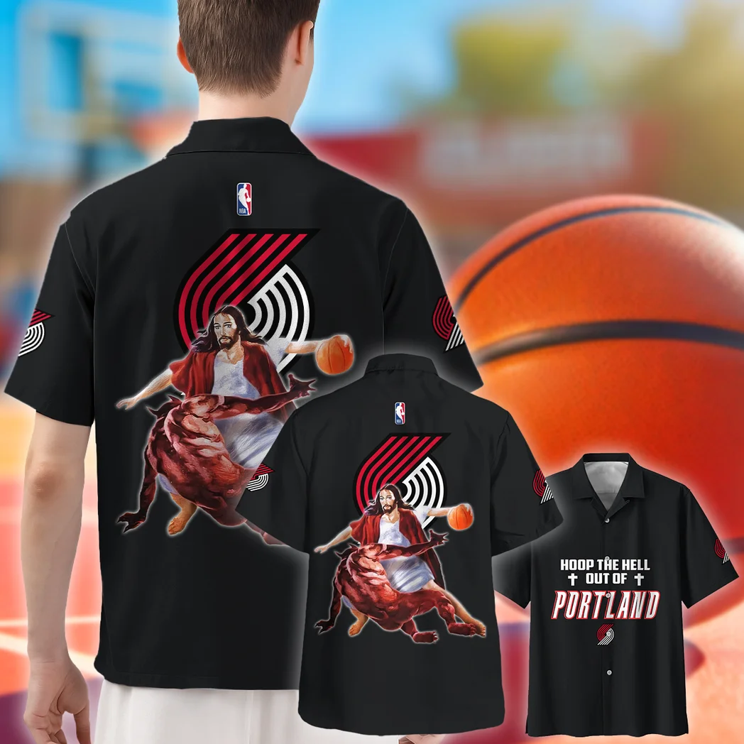 Portland Trail Blazers Hawaiian Shirt Logo Print, Tropical Match Day Shirt HVN1532PTB
