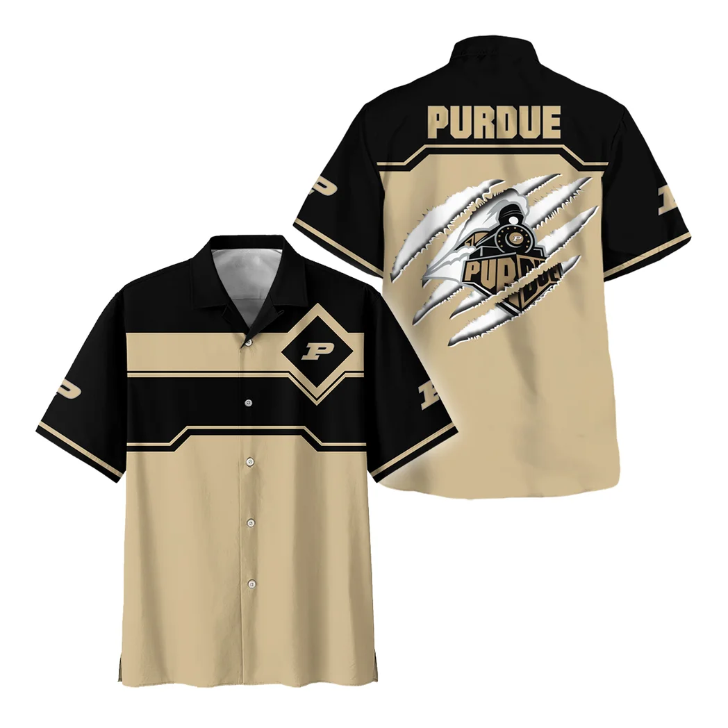 Purdue Boilermakers Hawaiian Shirt Logo Print, Fan Pride Button Shirt HVN1469PB