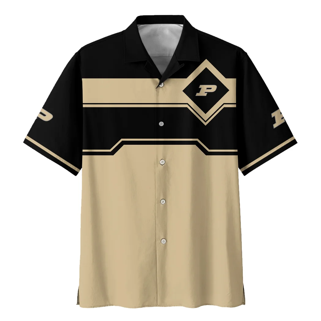 Purdue Boilermakers Hawaiian Shirt Logo Print, Fan Pride Button Shirt HVN1469PB