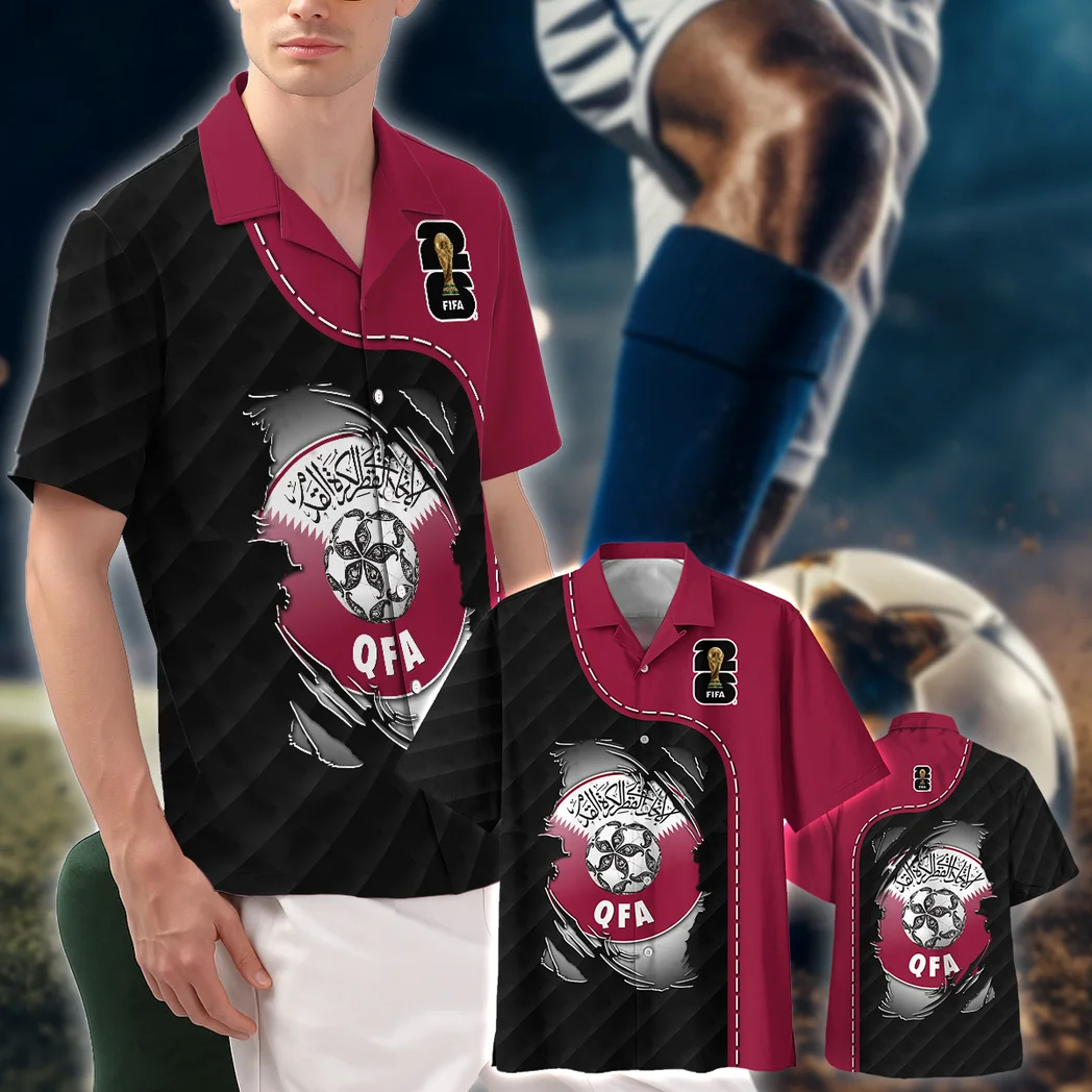 Qatar Hawaiian Shirt FIFA World Cup 26 Limited Edition, Game Day Button Shirt HVN1584QA