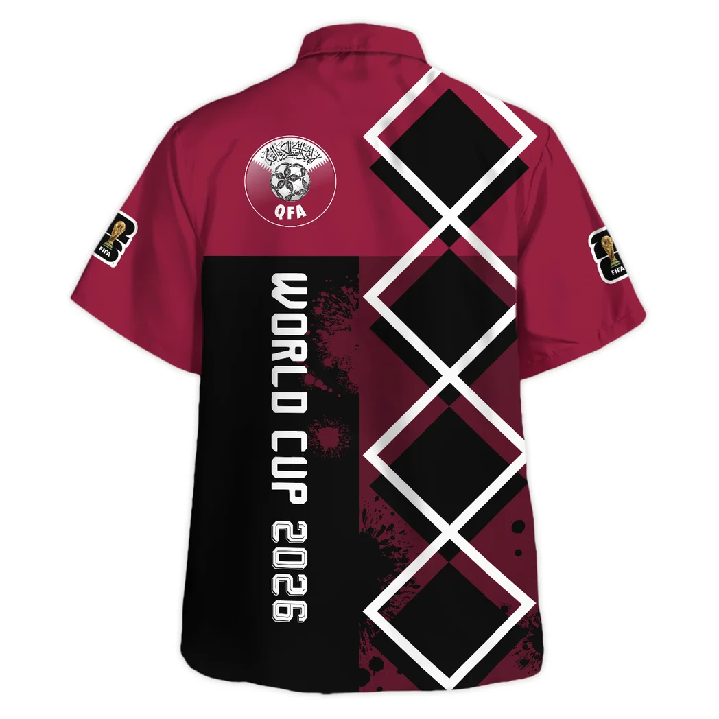 Qatar Hawaiian Shirt FIFA World Cup 26 Limited Edition, Victory Spirit Button Shirt HVN1589QA