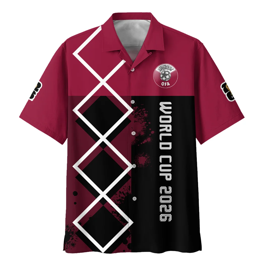 Qatar Hawaiian Shirt FIFA World Cup 26 Limited Edition, Victory Spirit Button Shirt HVN1589QA