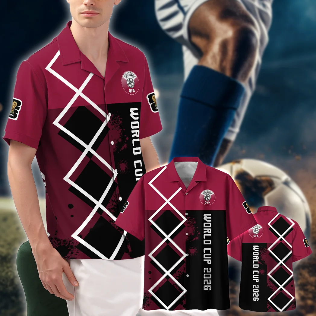 Qatar Hawaiian Shirt FIFA World Cup 26 Limited Edition, Victory Spirit Button Shirt HVN1589QA