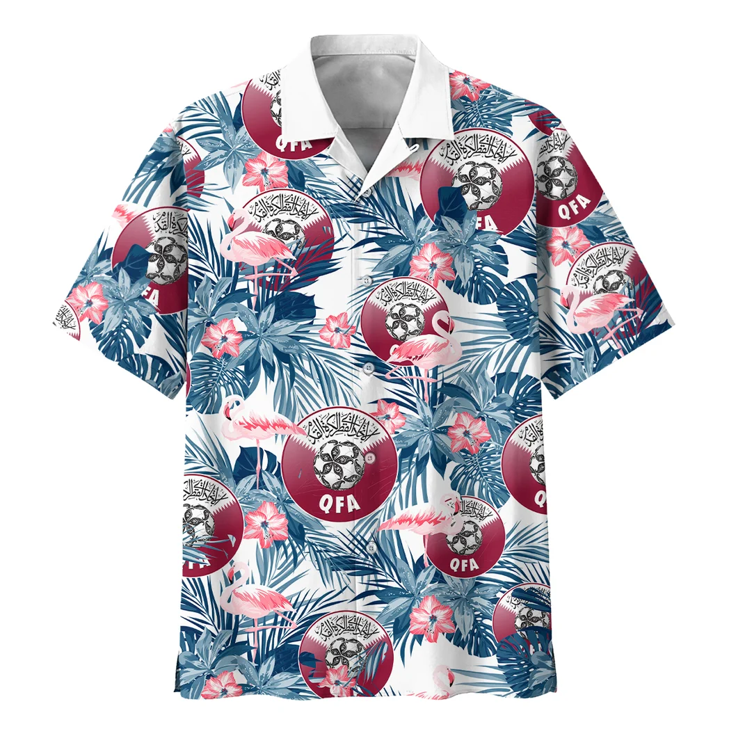 Qatar Hawaiian Shirt FIFA World Cup 26 Tropical Style, Stadium Energy Button Shirt HVN1587QA