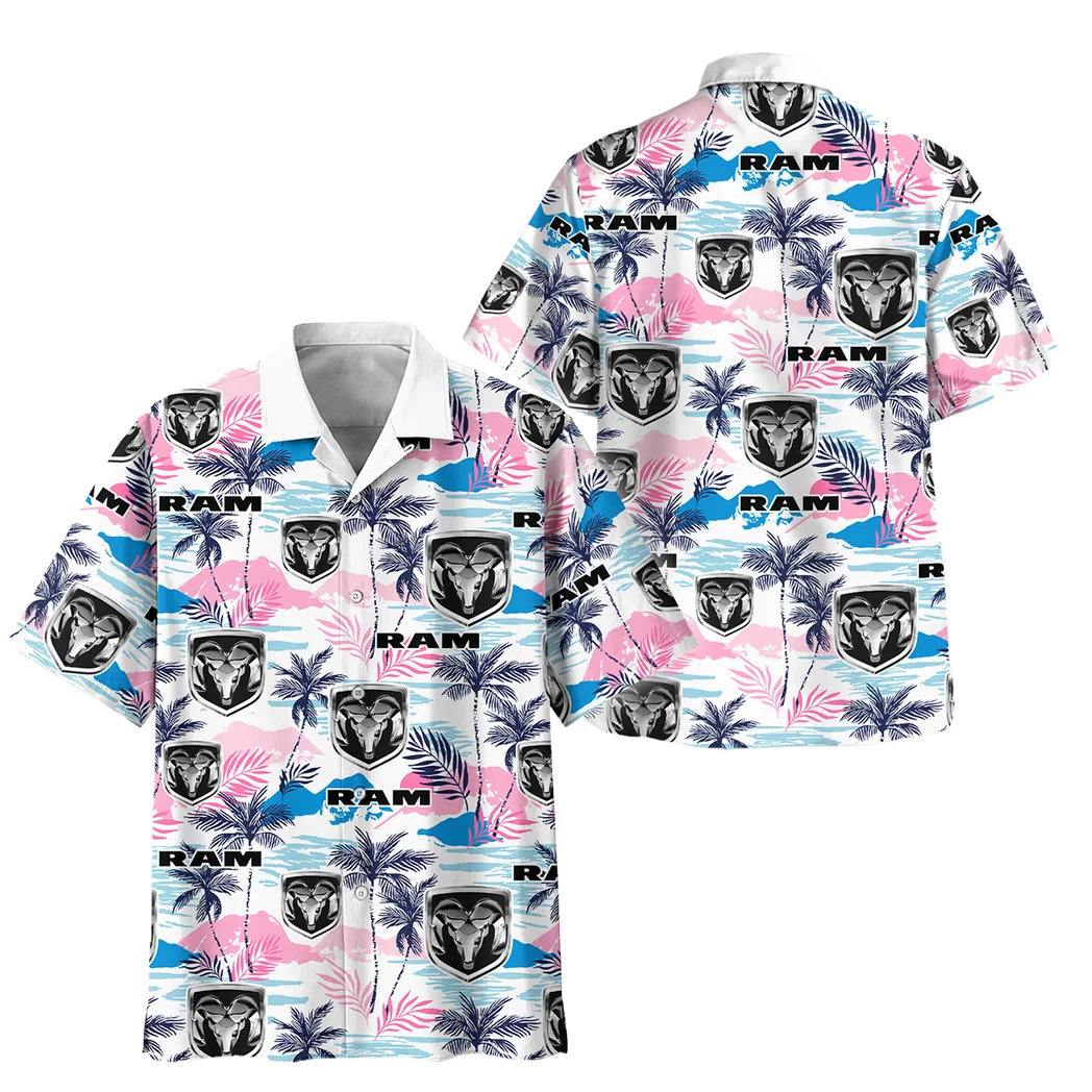 Ram Truck Hawaiian Shirt Logo Print, Summer Garage Button Shirt HVN1538RT