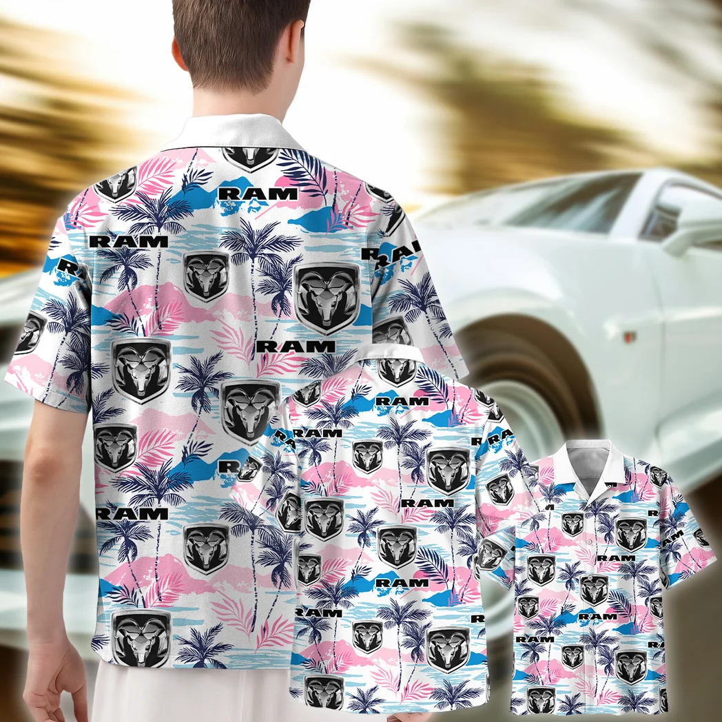 Ram Truck Hawaiian Shirt Logo Print, Summer Garage Button Shirt HVN1538RT