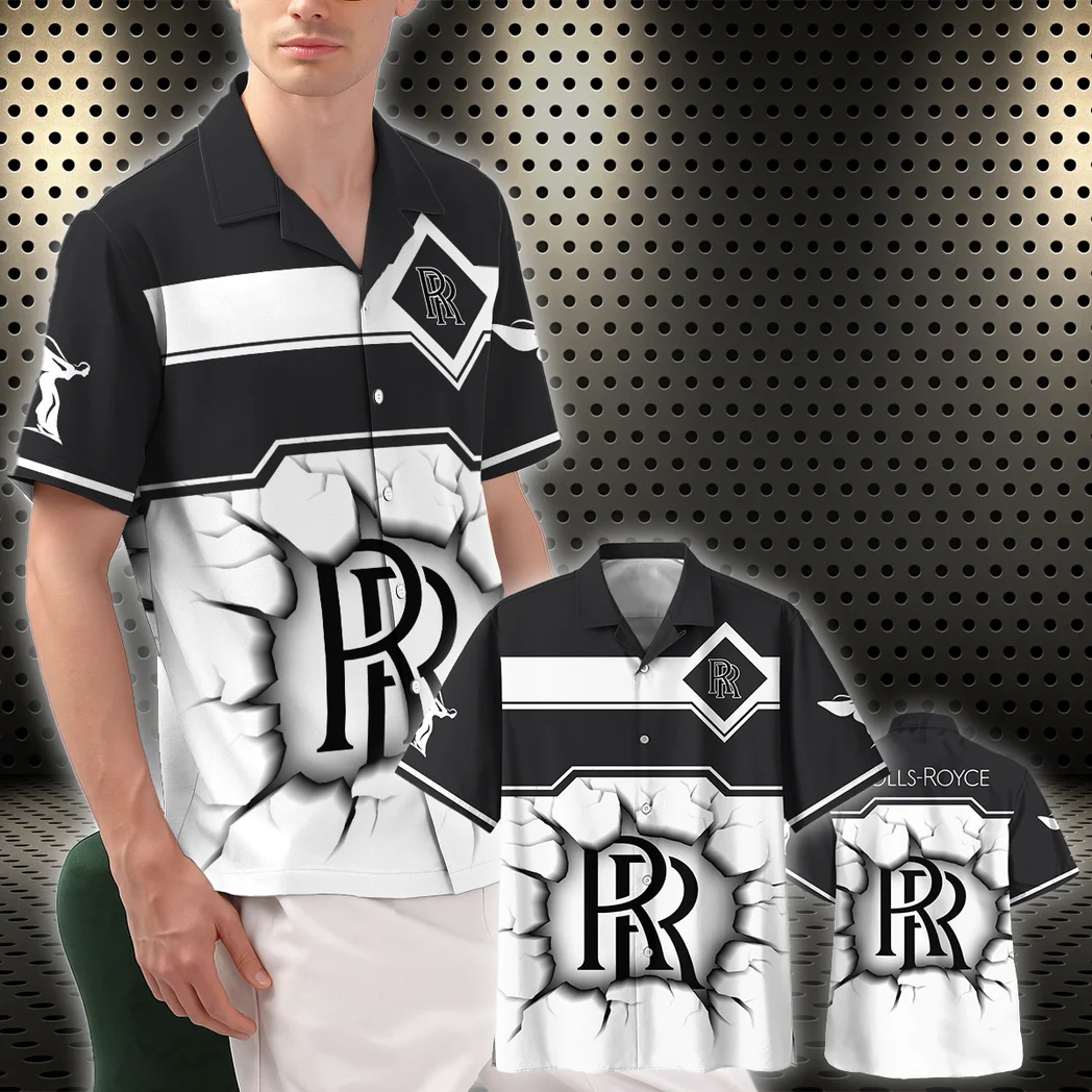 Rolls Royce Hawaiian Shirt, Chrome Wave Button Shirt HVN1400RR