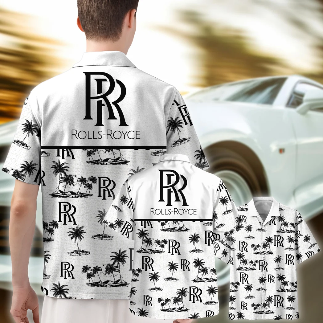 Rolls Royce Hawaiian Shirt Tropical Style, Gearhead Style Button Shirt HVN1536RR