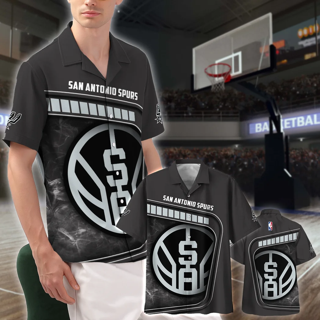 San Antonio Spurs Hawaiian Shirt Excluisve Logo, Tropical Supporter Button Shirt HVN1527SAS